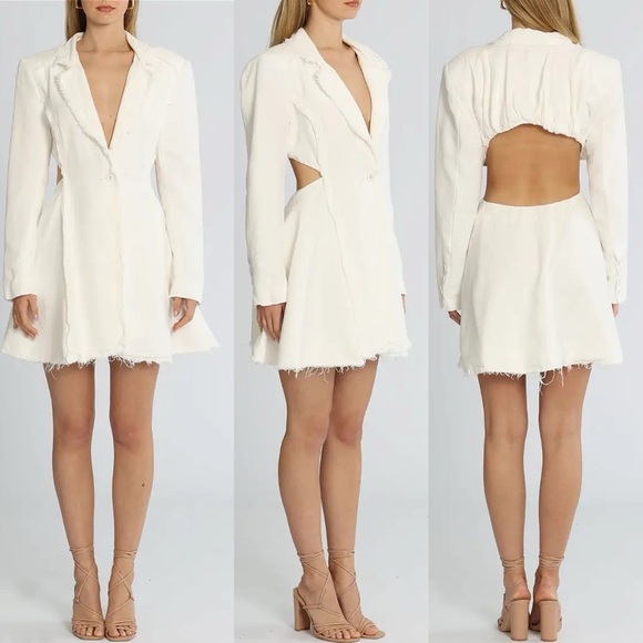 Aje Martino White Cut-Out Blazer Mini Dress - Picture 4 of 15